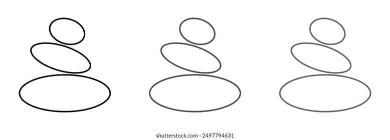  Set of rock balance stone logo for spa and yoga vector design concept on white background.