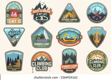 Vintage Camp Logos Mountain Badges Set Stock Vector (Royalty Free ...