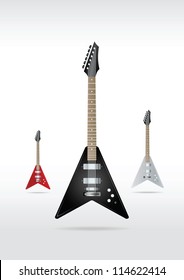 Set of rock guitars. Vector illustration