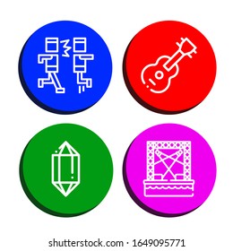 Set of rock icons. Such as Mosh, Guitar, Crystal, Stage , rock icons