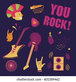 Set of rock stickers