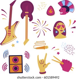 Set of rock stickers