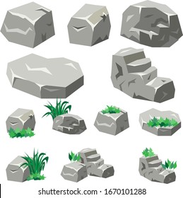 Set Rock Stone Garden Landscape Design Stock Vector (Royalty Free ...