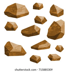 set rock stone pile