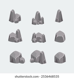 Conjunto de Ilustración vectorial de roca