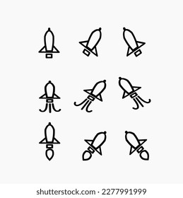 set Rocket icon illustration isolated vector sign symbol.vector