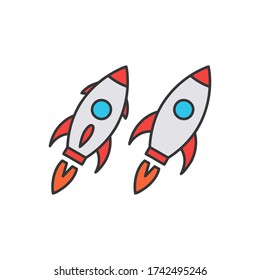 Set of rocket icon vector illustration. Startup symbol.