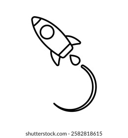Set of Rocket icons Flat isolated outline sign