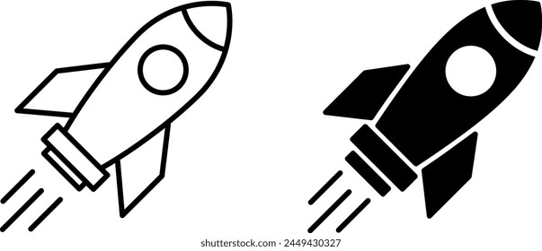 Set of rocket icons as a symbols of startup or start new innovation idea