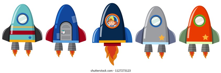 A Set of Rocket illustration