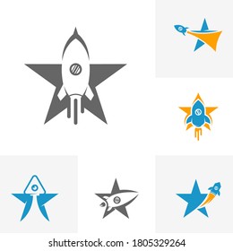 Set of Rocket logo concept vector template
