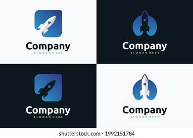 set of rocket logo template