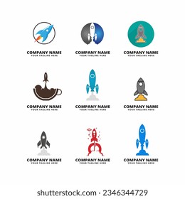 set of rocket logo vector illustration