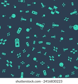 Raketen, Satelliten, Chevron und Bomb auf nahtlose Muster explodieren lassen. Vektorgrafik