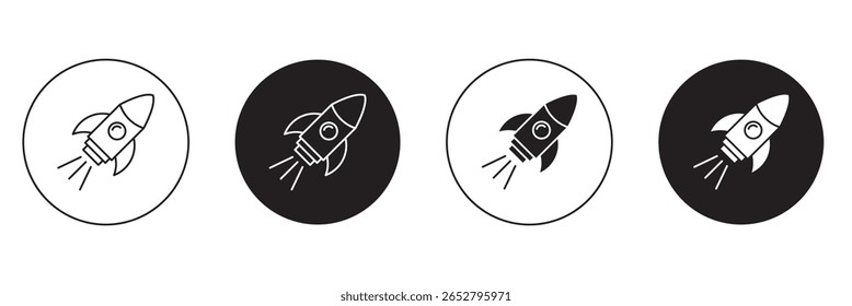Set of rocket vector icons. Launch spaceship or spacecraft. Space Rocket Icons . eps 10