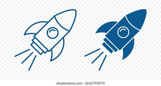 Set of rocket vector icons. Launch spaceship or spacecraft. Space Rocket Icons . eps 10