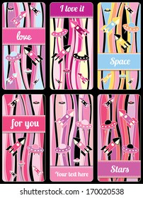 Set of rockets background labels - pictures for cover phone - modern graphic design - vector stickers