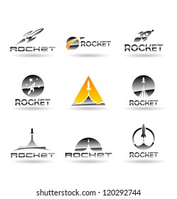 Set of rockets. Vector rocket. Vol 2.