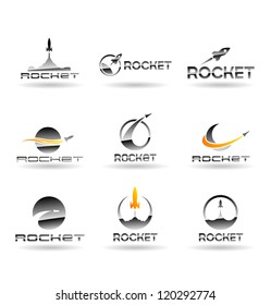 Set of rockets. Vector rocket. Vol 1.