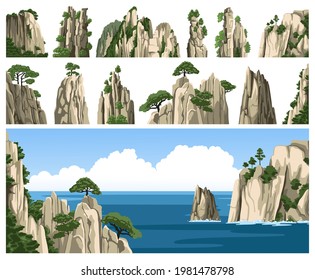 海 岩場 のイラスト素材 画像 ベクター画像 Shutterstock