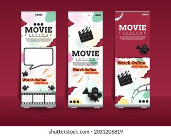 set roll up banner design for film festival, perfect for your design