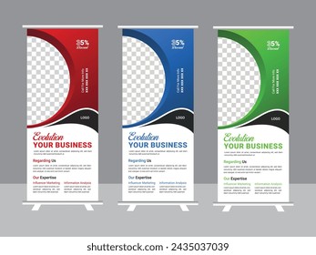 Conjunto de plantilla de diseño de banner de roll up para empresas .