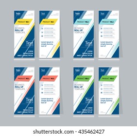 set roll up banner , x stand display design template for business