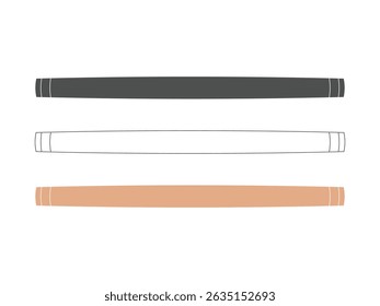 set of Rolling pin design, vector, isolated on transparent background