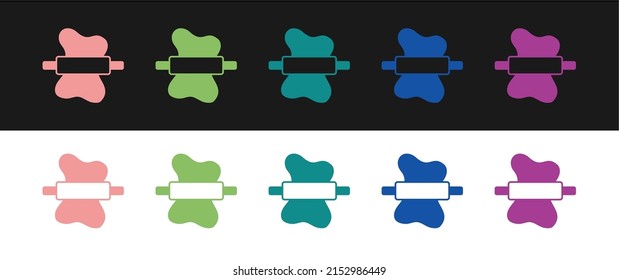 Ajuste el pasador giratorio en el icono de masa aislado en el fondo blanco y negro.  Vector