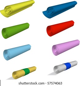 Set of rolls of paper and certificates illustration vector