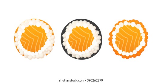 Set of rolls - Vector Illustrations of Japanese cuisine isolated on white background