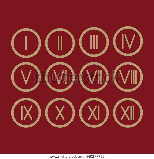 Set Roman Numerals 112 Icon Vector Stock Vector (Royalty Free) 440277985