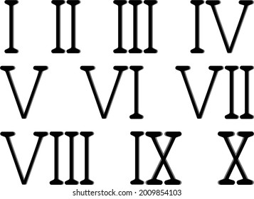 Set Roman Numerals Vector Icon Isolated Stock Vector (Royalty Free ...