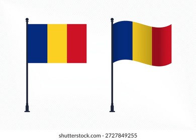 Set of Romania Flags Isolated for Independence Day Celebration