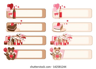 Set of romantic banners