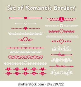 Set of Romantic Borders