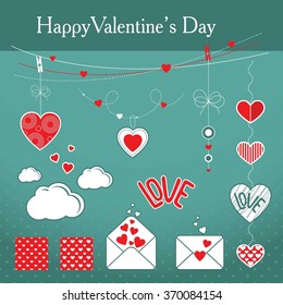Set of romantic characters on Valentine's Day