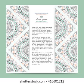 Set of romantic circular greeting card and invitation. Wedding and marriage, bridal,  birthday and Valentines day. 