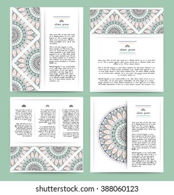 Set of romantic circular greeting gentle cards and invitations. Wedding and marriage, bridal,  birthday and Valentines day. 