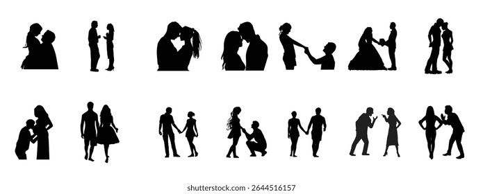 Set of Romantic couples vector illustration