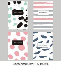 Set of Romantic and Cute Vector notebook design