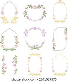 set of Romantic floral frame elements 