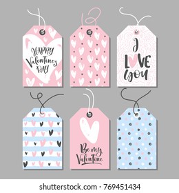 Set of Romantic gift tags for Valentine's day