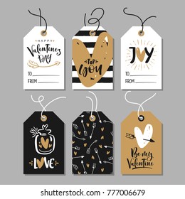 Set of Romantic gift tags for Valentine's day
