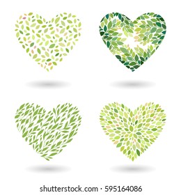 Set von romantischen, herzförmigen Mustern. florale Vektorillustration-Hintergründe