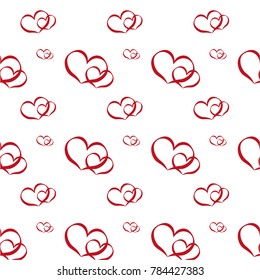 Set of romantic red heart on valentine love day. Abstract design for marriage, gift or celebration. Holiday concept