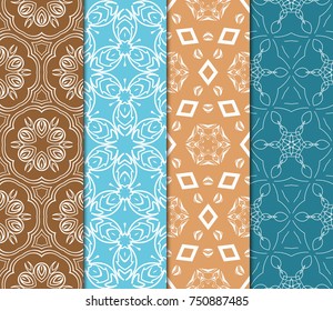 set of romantic seamless geometric pattern. vector illustration. for interior wallpaper, holiday background, fabric print