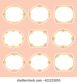 Set of romantic vintage frames for your design. 
