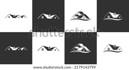 Set of Roof and home logo vector design concept. Real estate logo.