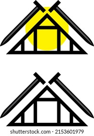 a set of roof icons